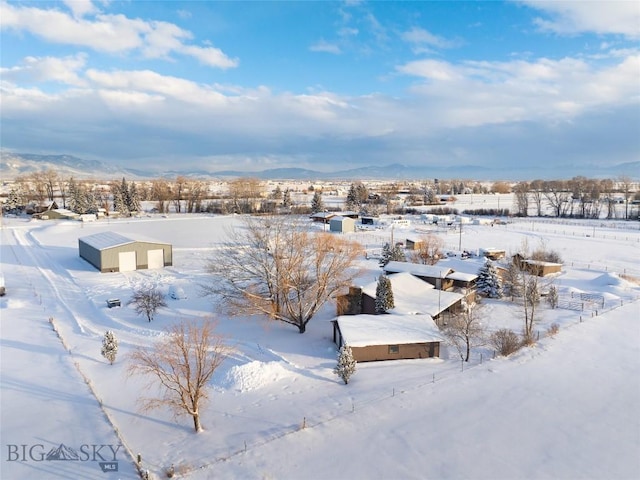 view of snowy aerial view