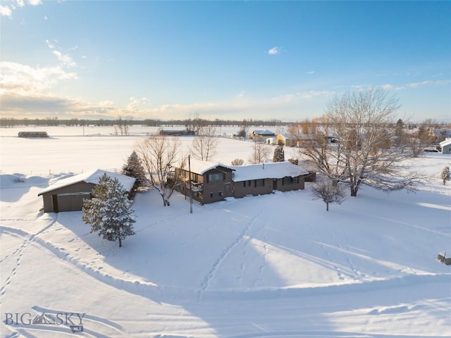 view of snowy aerial view