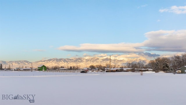 exterior space featuring a mountain view