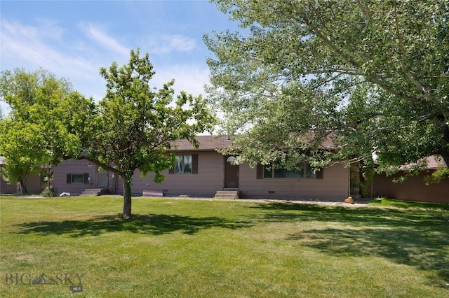 2521 Weaver Ln, Belgrade, MT 59714 - view of front of home with entry steps, a front lawn, and crawl space
