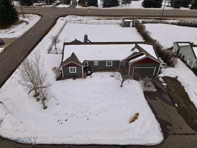 view of snowy aerial view