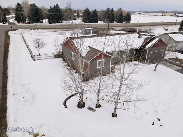 view of snowy aerial view