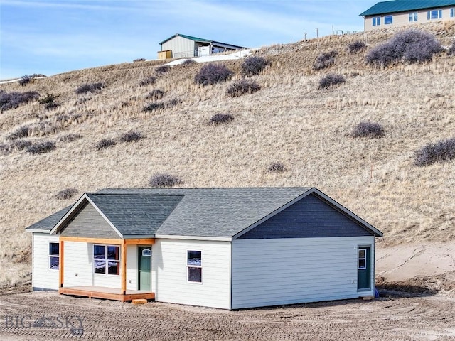 view of front of home featuring roof with shingles