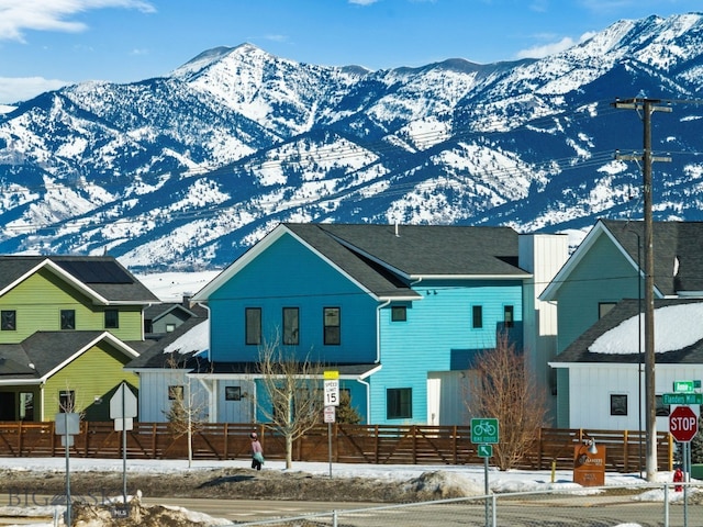 mountain view with a residential view