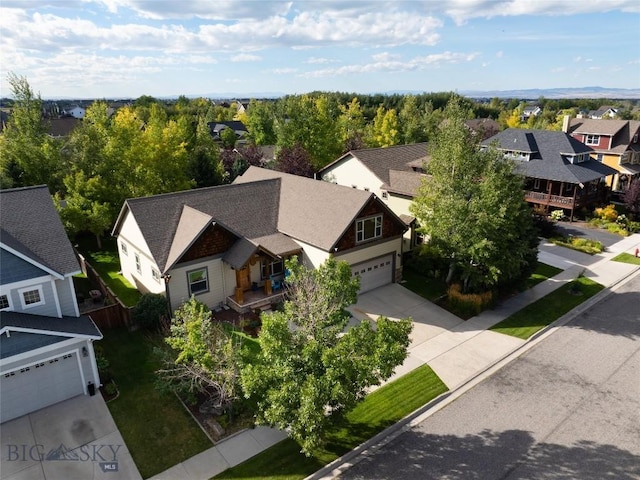 drone / aerial view featuring a residential view