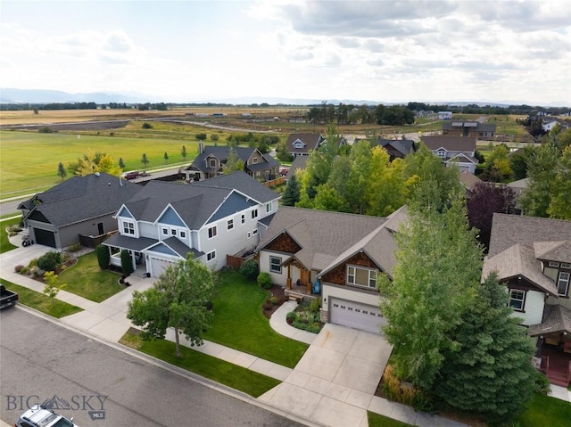 bird's eye view with a residential view