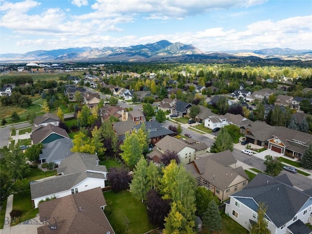 bird's eye view with a mountain view and a residential view