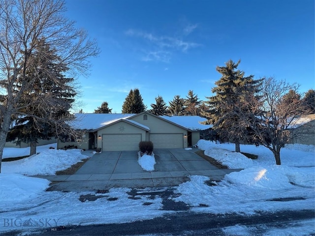 view of front of house featuring a garage and concrete driveway