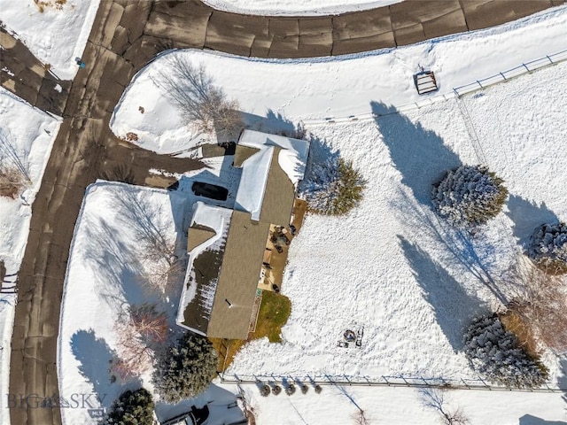 view of snowy aerial view