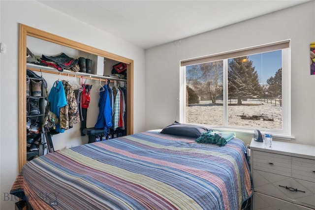 bedroom with a closet