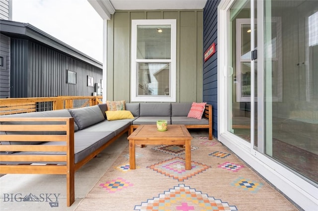 exterior space with an outdoor hangout area