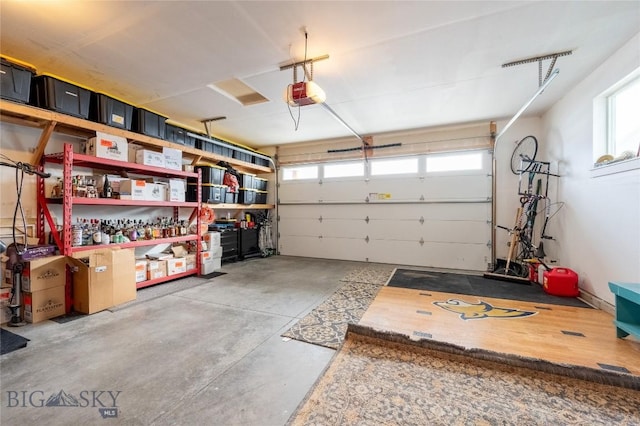 garage featuring a garage door opener