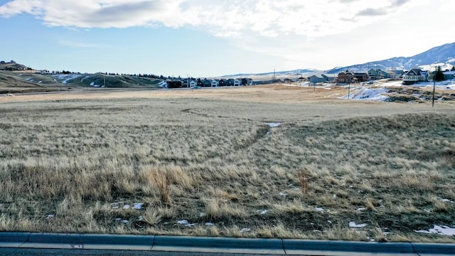 view of yard featuring a mountain view