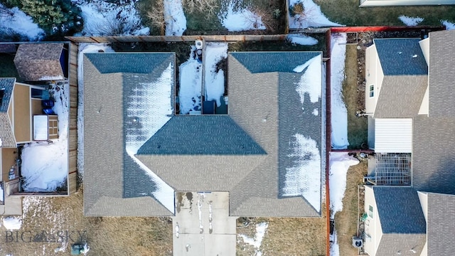 view of snowy aerial view