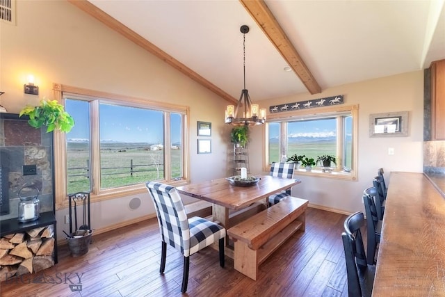42 Jim Parrent Ln, Big Timber, MT 59011 - dining room featuring wood-type flooring, a chandelier, and baseboards