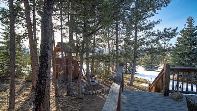 view of wooden deck