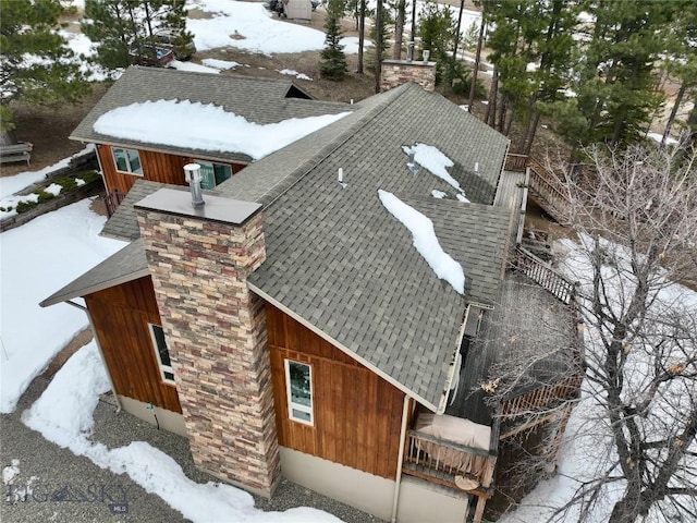 view of snowy aerial view