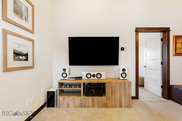 view of carpeted living area