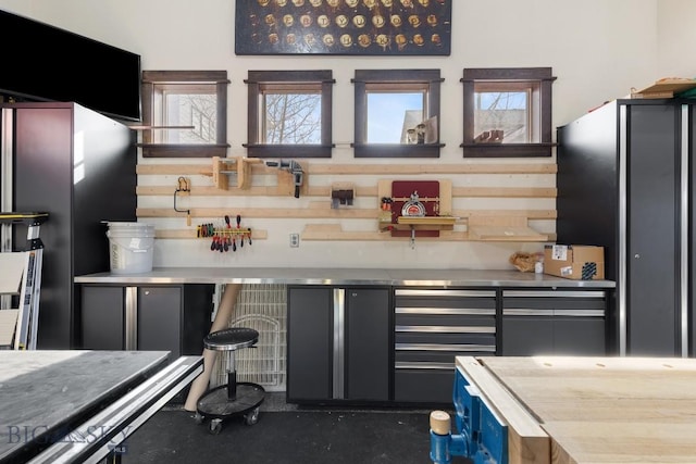 kitchen featuring light countertops