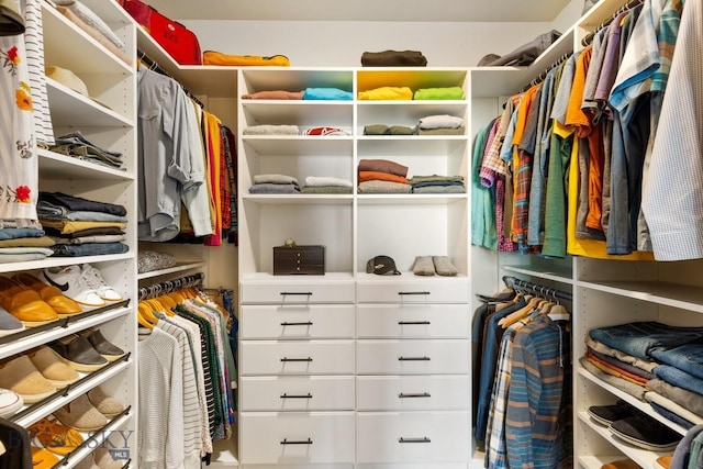 view of walk in closet