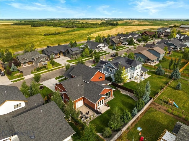 drone / aerial view with a residential view