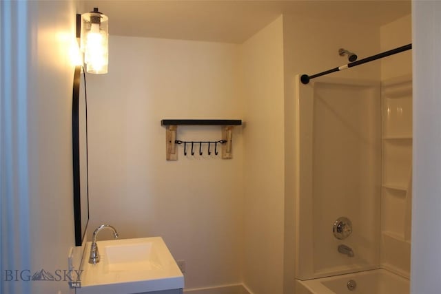 full bath with tub / shower combination and vanity