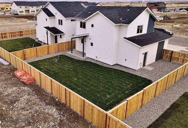 aerial view with a residential view