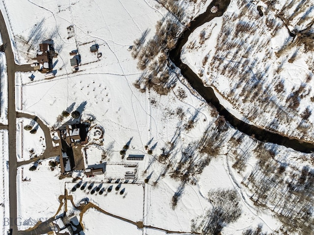 view of snowy aerial view