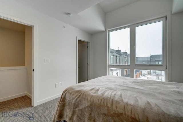 bedroom featuring carpet flooring and baseboards