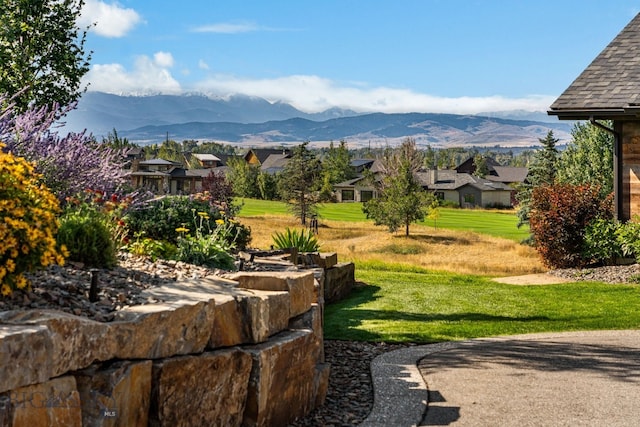 1468 Black Bull Trl, Bozeman, MT 59718 - view of grassy yard featuring a mountain view and a residential view