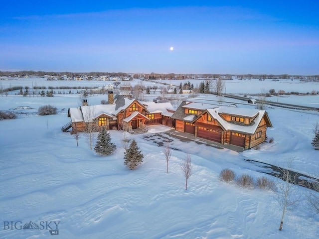 view of snowy aerial view