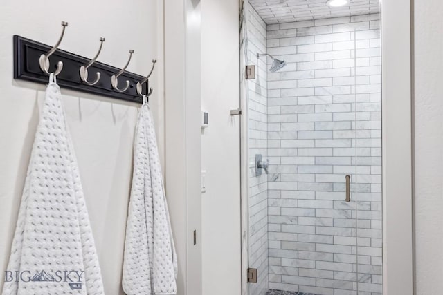 bathroom featuring a stall shower