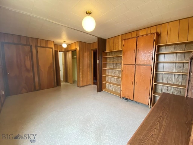 209 2nd St E, Whitehall, MT 59759 - unfurnished living room featuring wood walls
