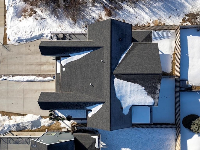 view of snowy aerial view