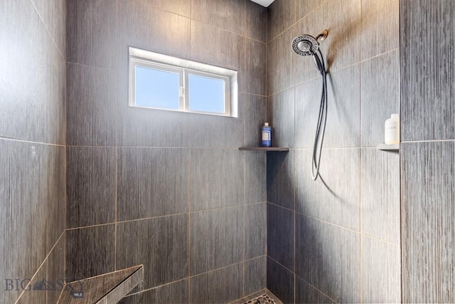 full bathroom with tiled shower