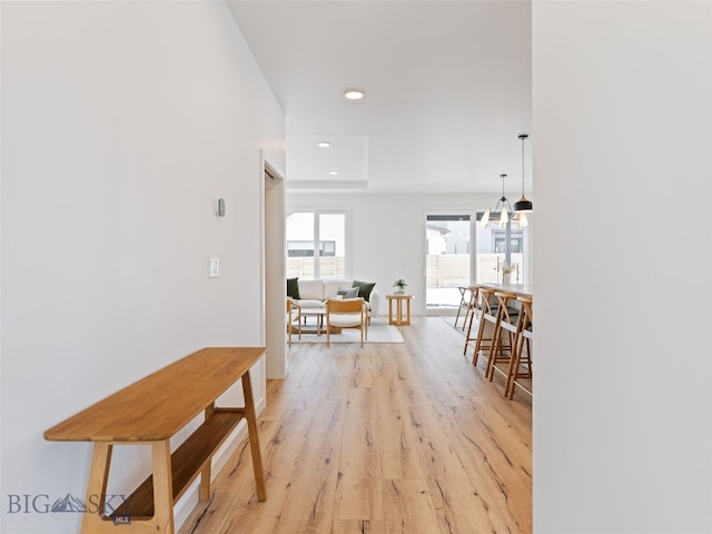 2824 S 30th Ave, Bozeman, MT 59718 - hall featuring light wood-style floors, recessed lighting, and baseboards