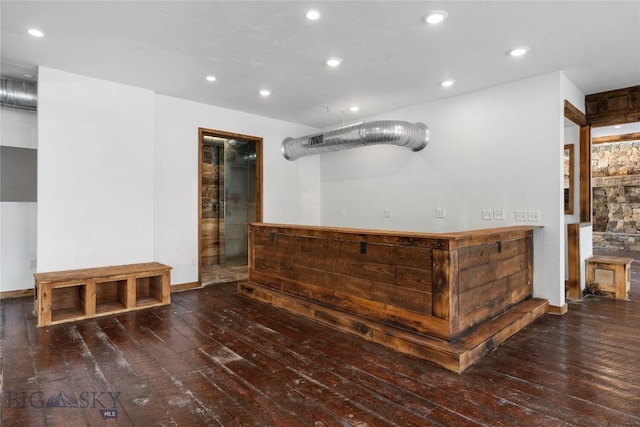 bar featuring recessed lighting and wood-type flooring