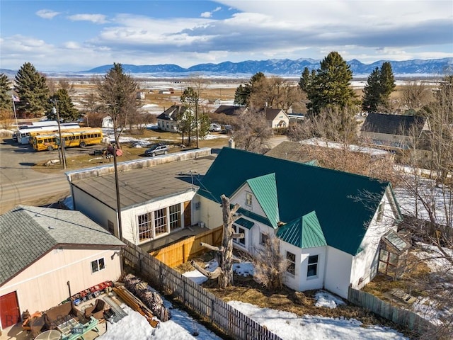 drone / aerial view with a mountain view