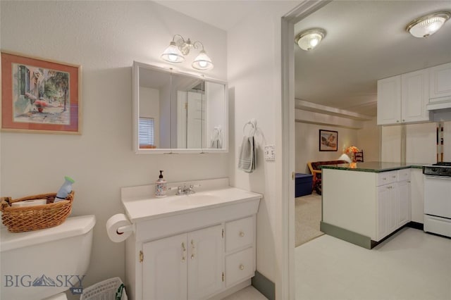 bathroom with toilet and vanity