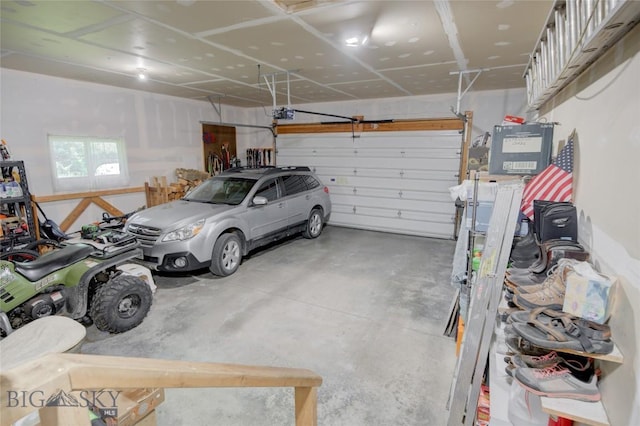 garage featuring a garage door opener