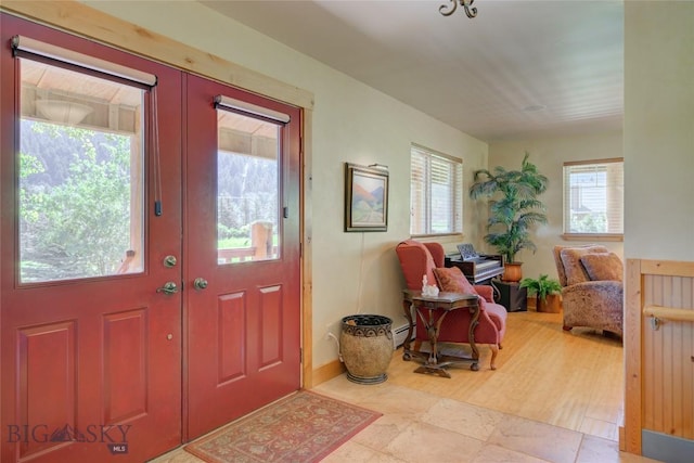 entrance foyer with french doors