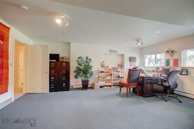 view of carpeted office