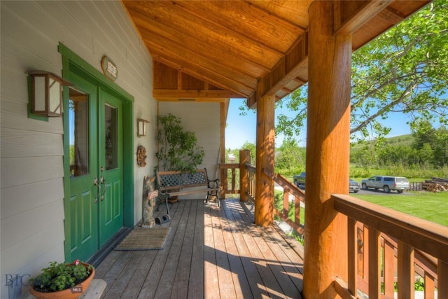 view of wooden deck