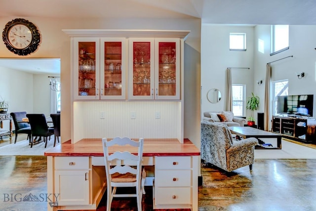 dining area featuring dark wood finished floors