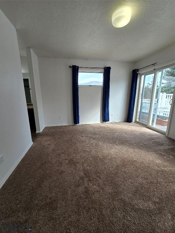 3004 Green Cir, Butte, MT 59701 - spare room featuring carpet, a textured ceiling, and baseboards