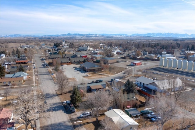 bird's eye view with a mountain view and a residential view