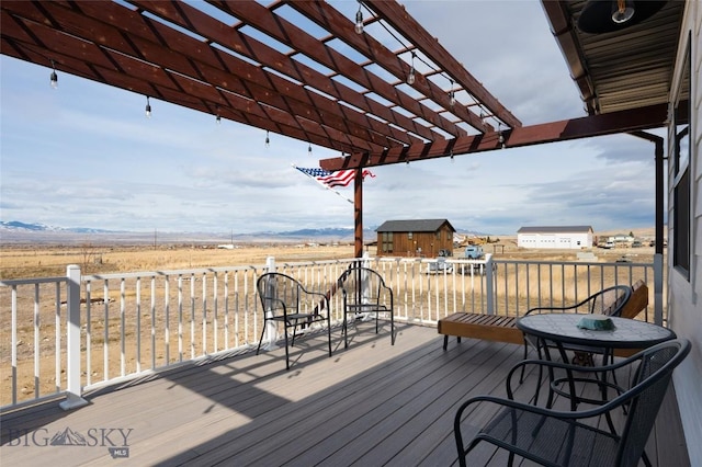 wooden deck with a pergola