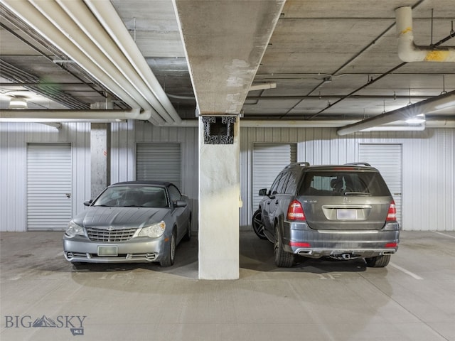 view of parking garage