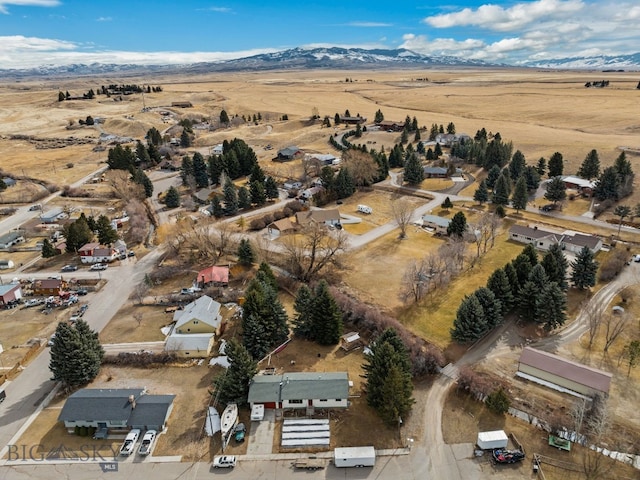 aerial view with a rural view and a mountain view