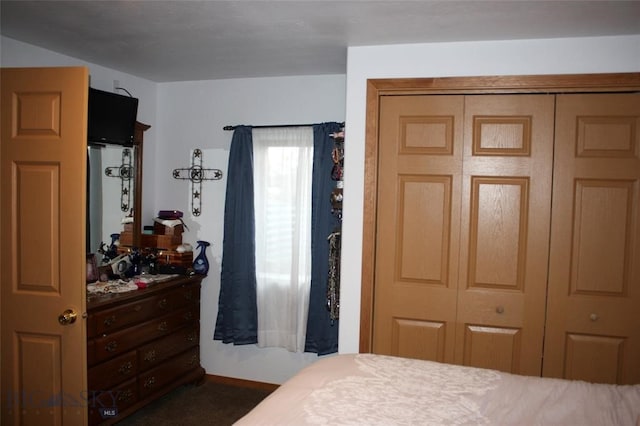 bedroom featuring a closet